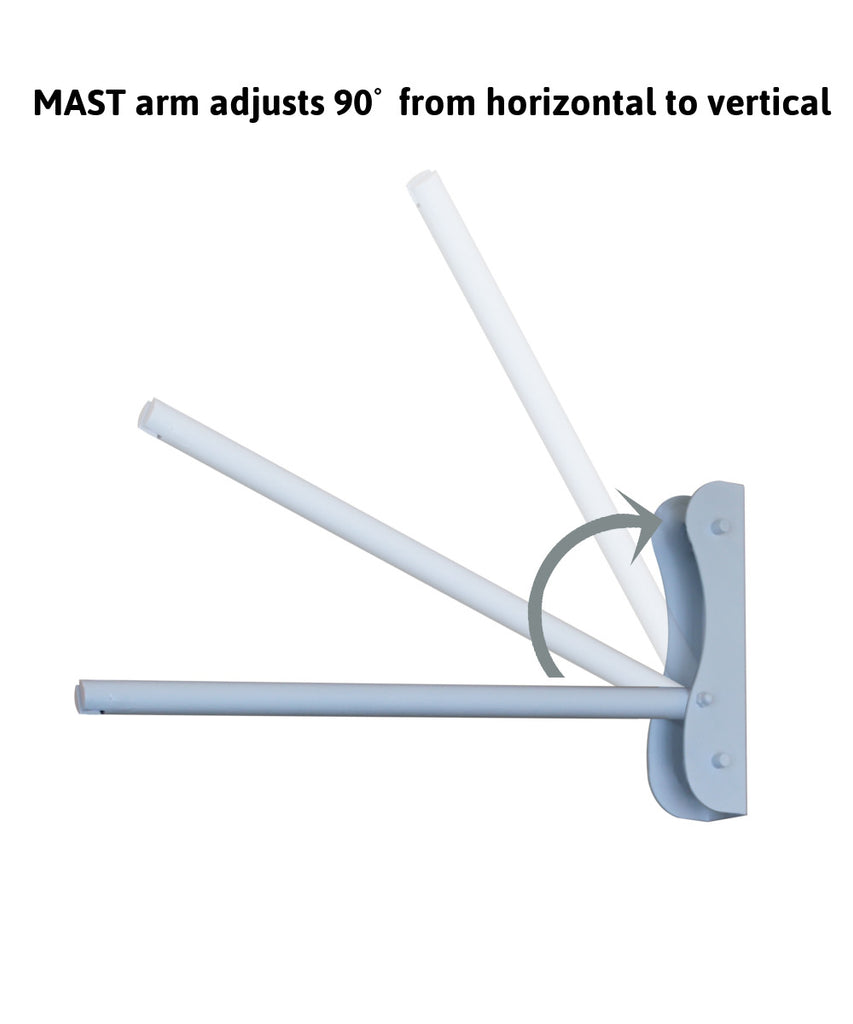 The MAST 1 Light Wall Arm Converts Your Lampshade to a Wall Pendant, White