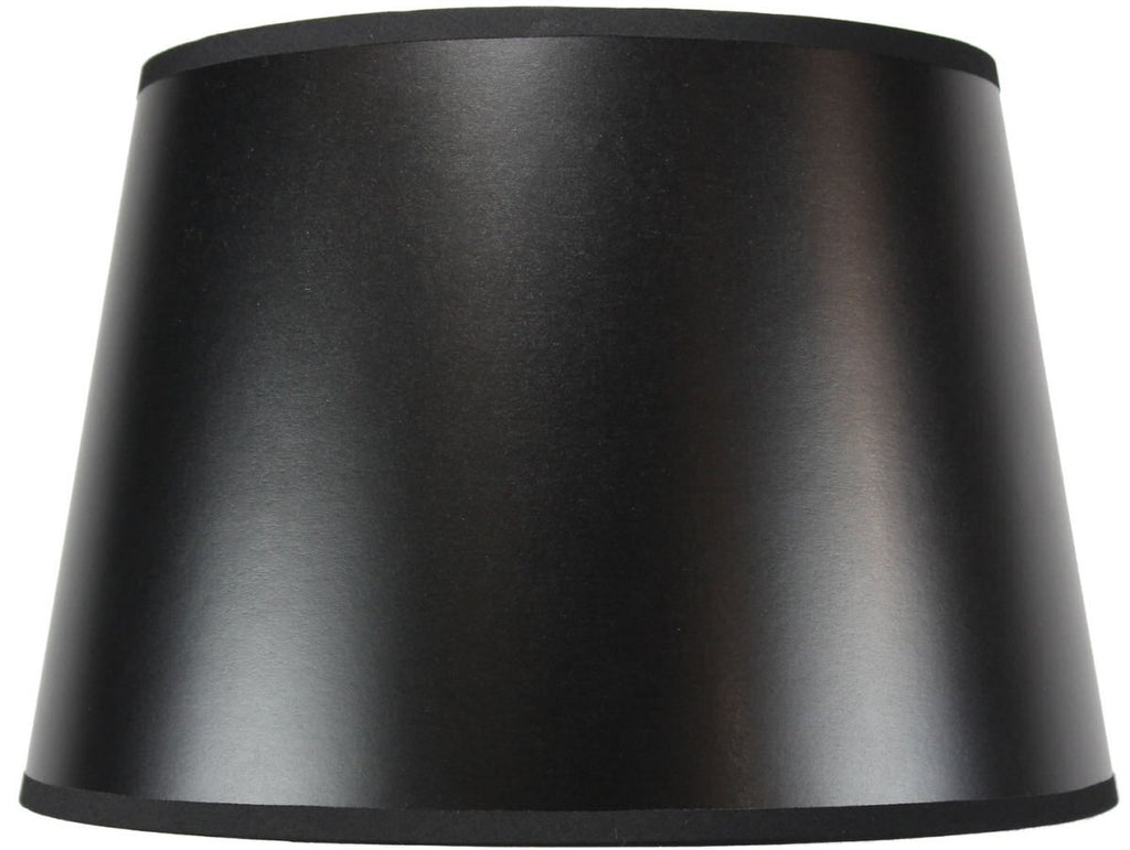 11x14x 9.5 Black Drum Parchment Lamp