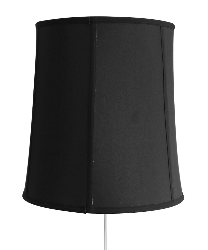 Floating Shade Plug-In Wall Light Black Fabric with Gold Liner 12x14x15