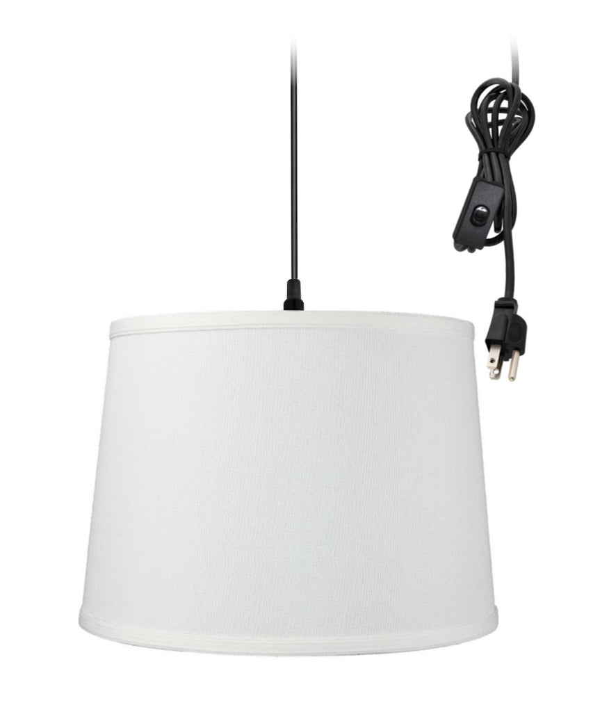 1-Light Plug In Swag Pendant Ceiling Light Light Oatmeal Shade