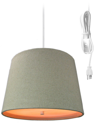 Sand Linen  2 Light Swag Plug-In Pendant with Diffuser