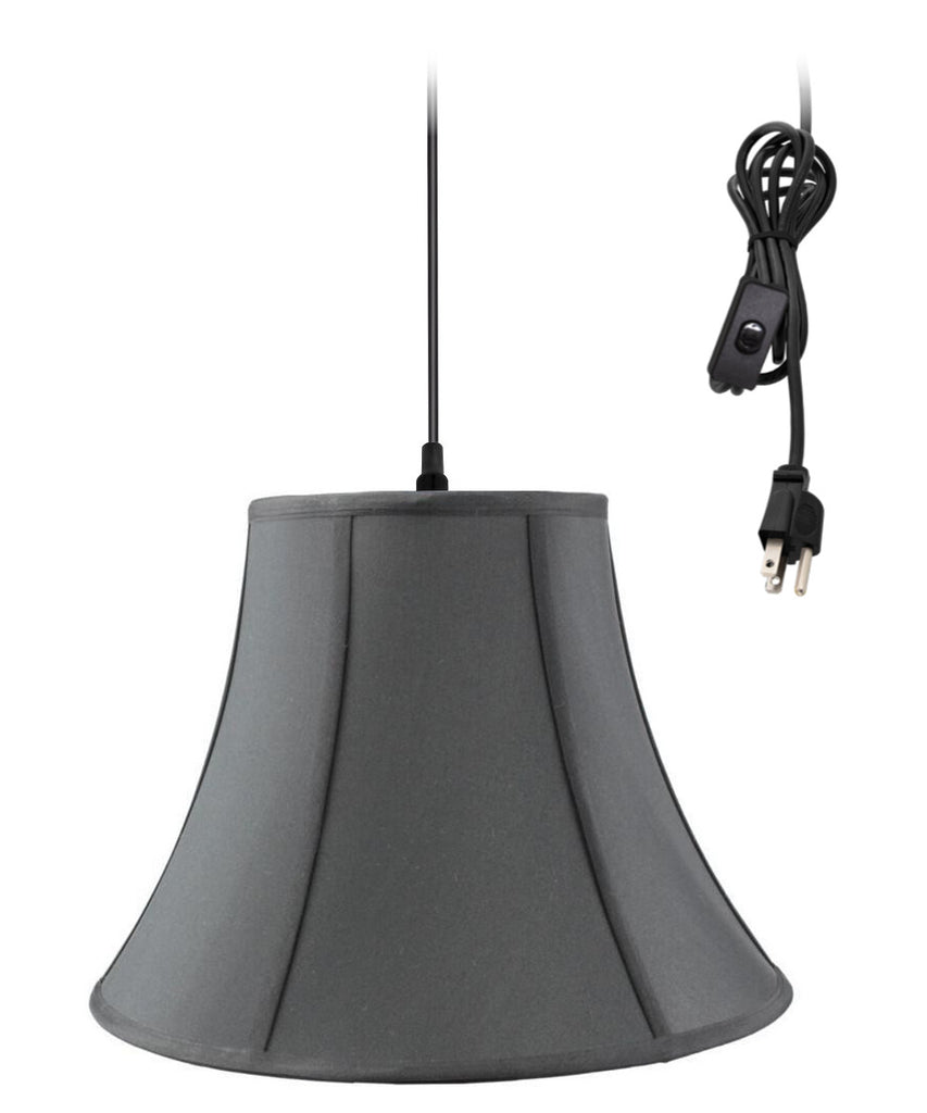 Swag Pendant Plug-In One Light Black/Gold Shade