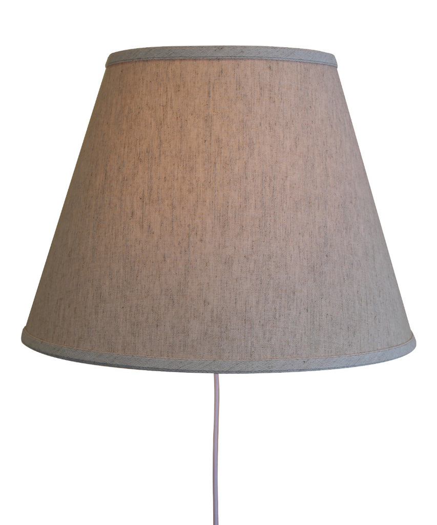 Floating Shade Plug-In Wall Light Textured Oatmeal Fabric 9x16x12