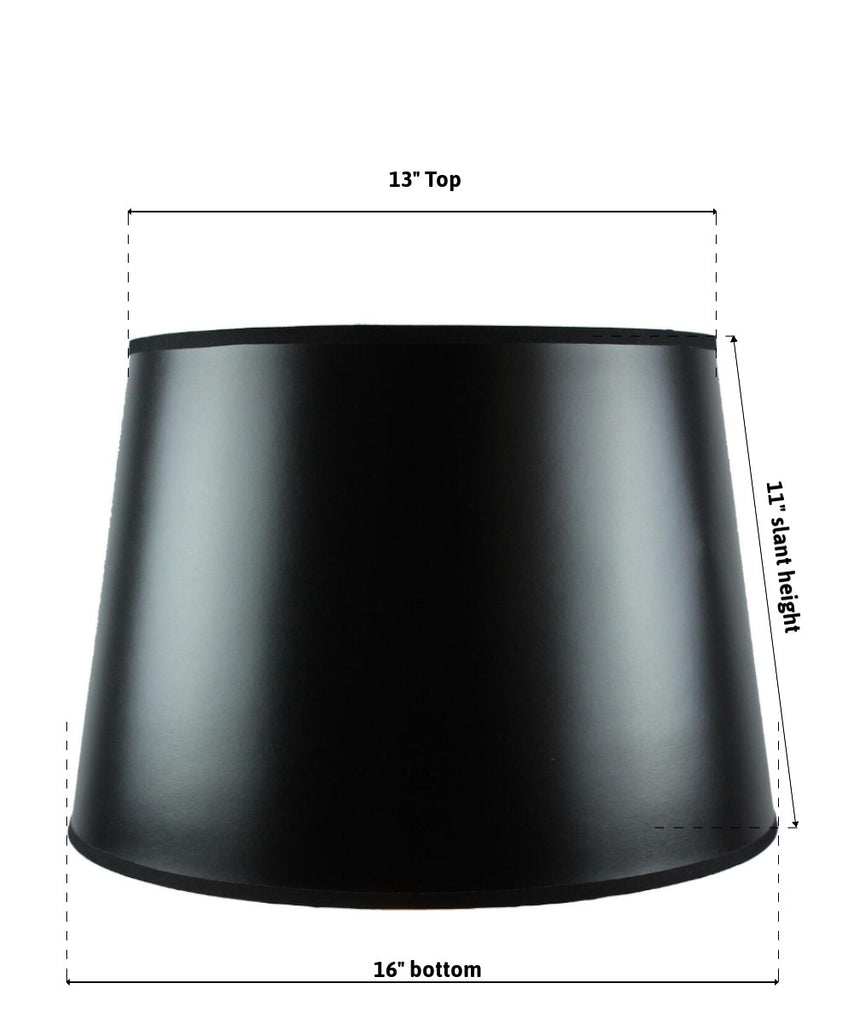 13x16x11 SLIP UNO FITTER Black Parchment Gold-Lined Floor Lampshade