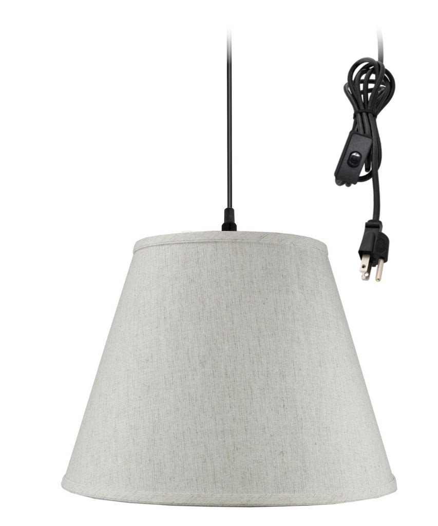 1 Light Swag Plug-In Pendant Hanging LampTextured Oatmeal