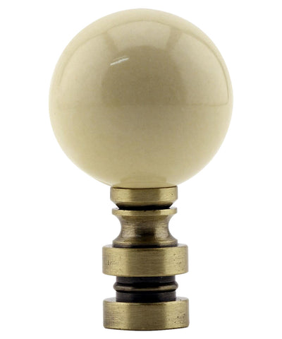 Ceramic  35mm Ivory Ball Antique Base Lamp Finial 2"h
