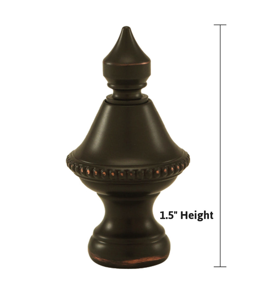 Beaded Knob Lamp Shade Lamp Finial Spire Oiled Bronze 1.5"h