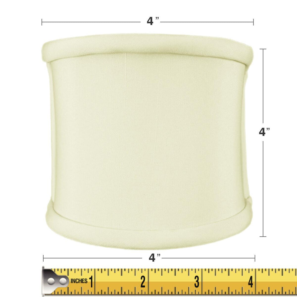 4x4x4 Clip-on Sconce Half-Shell Lampshade Eggshell Shantung Fabric