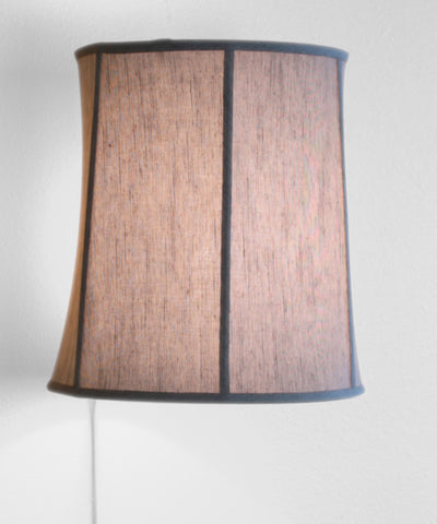 Floating Shade Plug-In Wall Light Textured Oatmeal Fabric 14x16x17