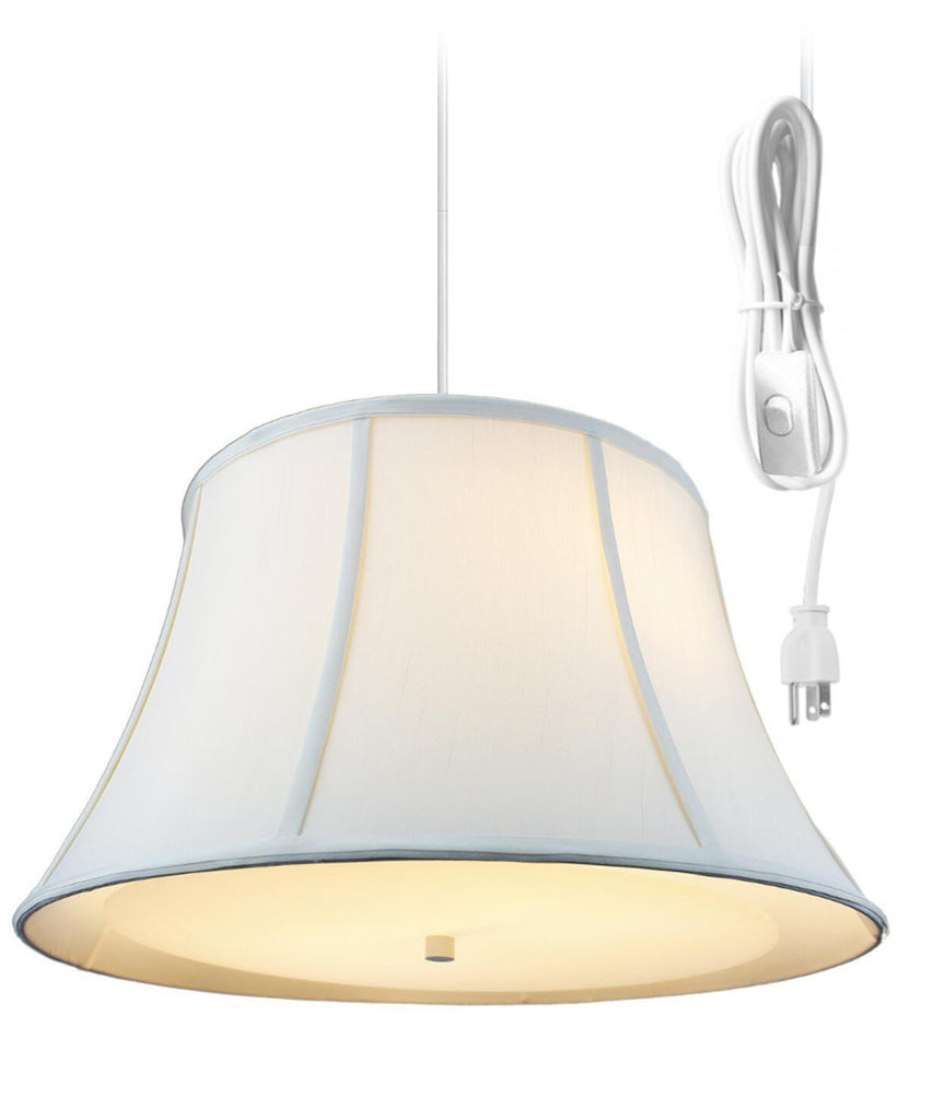 Egg Shell  2 Light Swag Plug-In Pendant with Diffuser