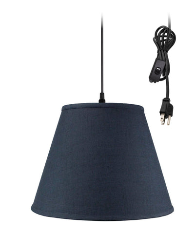 1 Light Swag Plug-In Pendant Hanging Lamp Textured Slate Blue