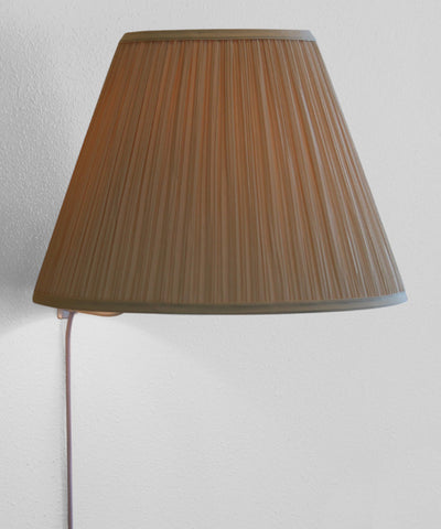 Floating Shade Plug-In Wall Light EggShell Mushroom Pleat 8x16x12