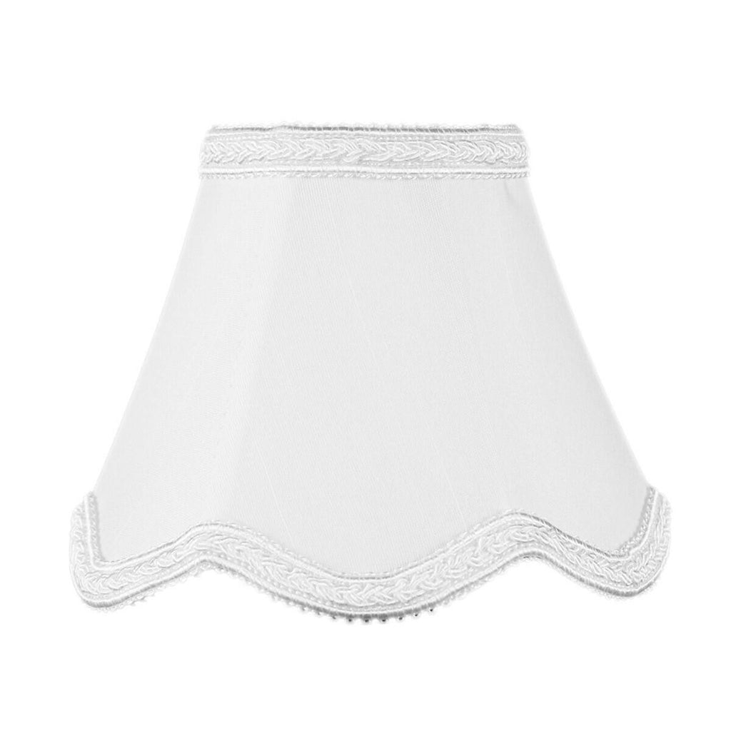 2.5x5x4 Down White Scallop Stretch Clip-on Candelabra Lampshade