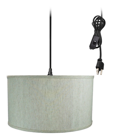 1-Light Plug In Swag Pendant Ceiling Light Textured Oatmeal Shade