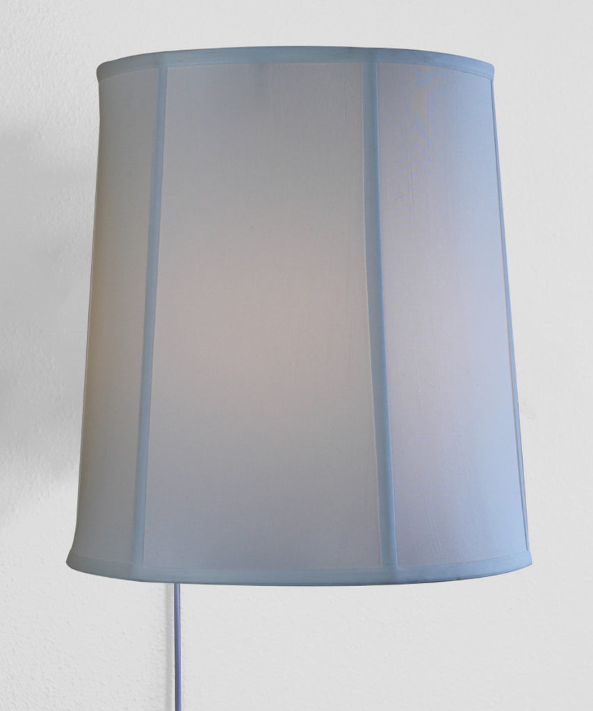 Floating Shade Plug-In Wall Light White Shantung Fabric 14x16x17