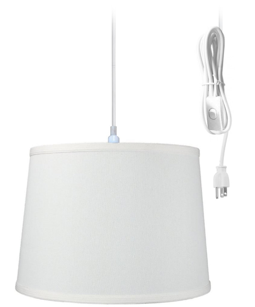 1-Light Plug In Swag Pendant Ceiling Light Light Oatmeal Shade