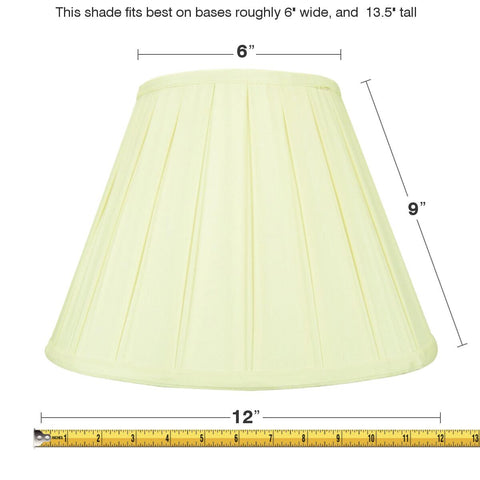6x12x9 Eggshell Empire Lampshade with White Liner