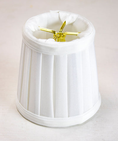 3x4x4 Down White Pleated Clip-on Candelabra Lampshade