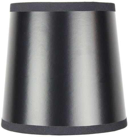 5x6x5 Black Parchment Gold-Lined Drum Chandelier Clip-On Lampshade