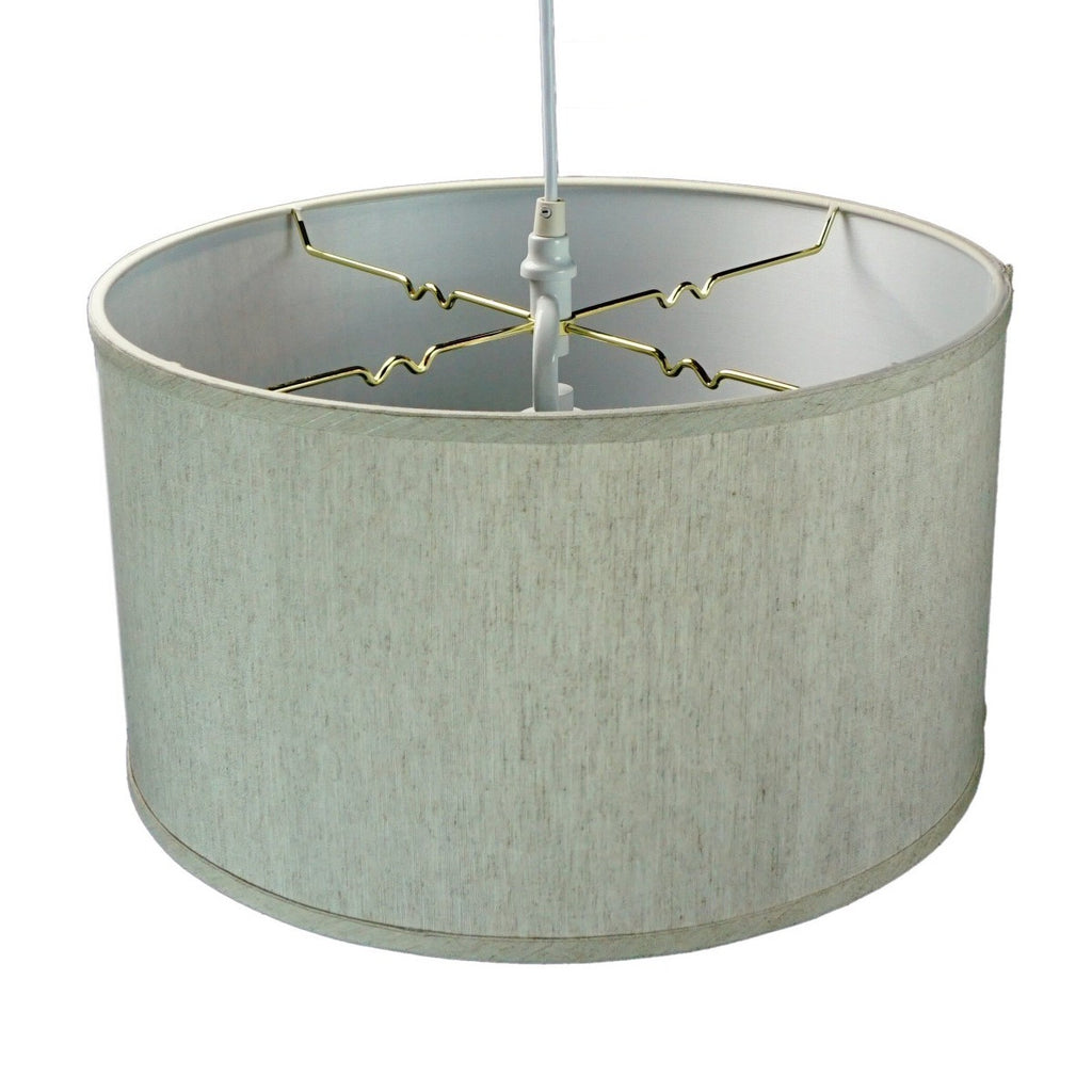 Textured Oatmeal 2 Light Swag Plug-In Pendant with Diffuser