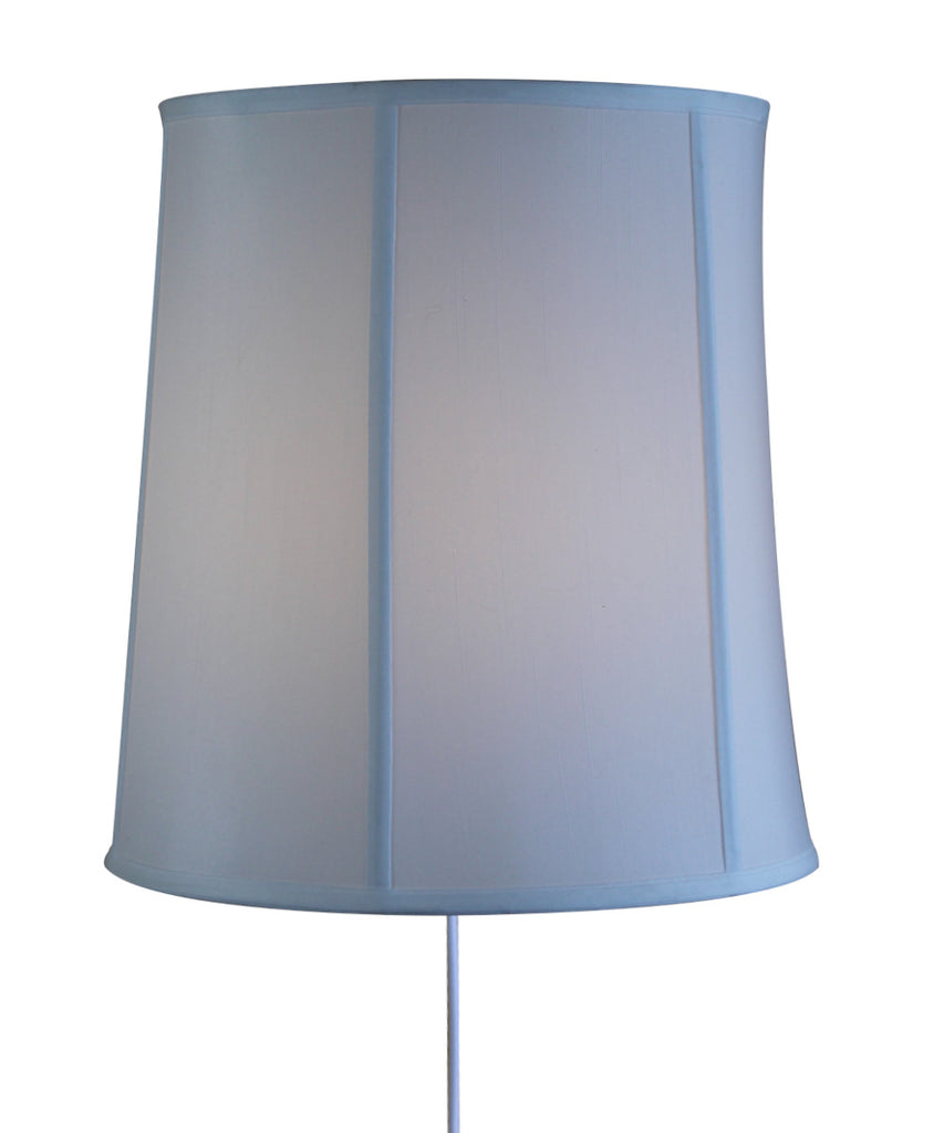 Floating Shade Plug-In Wall Light White Linen Fabric 12x14x15