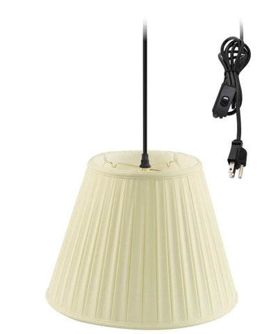 1-Light Plug In Swag Pendant Ceiling Light Eggshell Shade