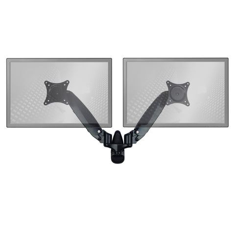 Sit-Stand Wall Mount Monitor Arm: Standard Dual Screen Black