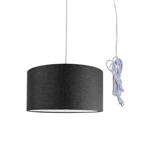 Granite Grey 2 Light Swag Plug-In Pendant with Diffuser
