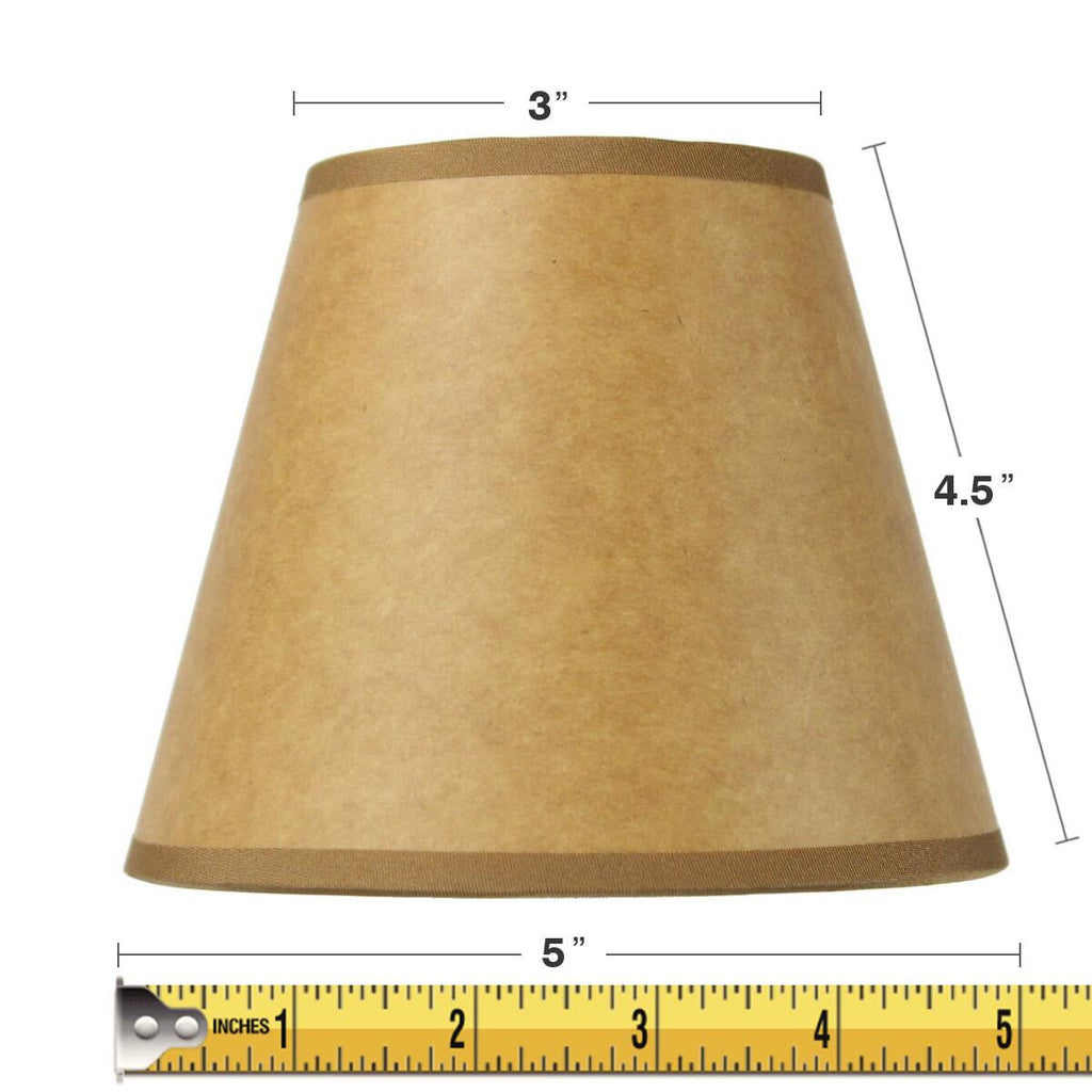 3x5x5 Brown / Parchment Chandelier Clip-On Lampshade