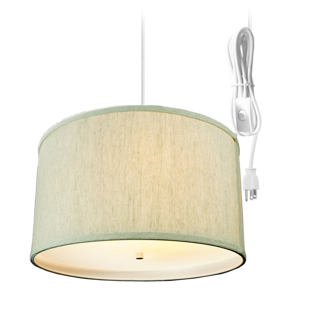Textured Oatmeal 2 Light Swag Plug-In Pendant with Diffuser