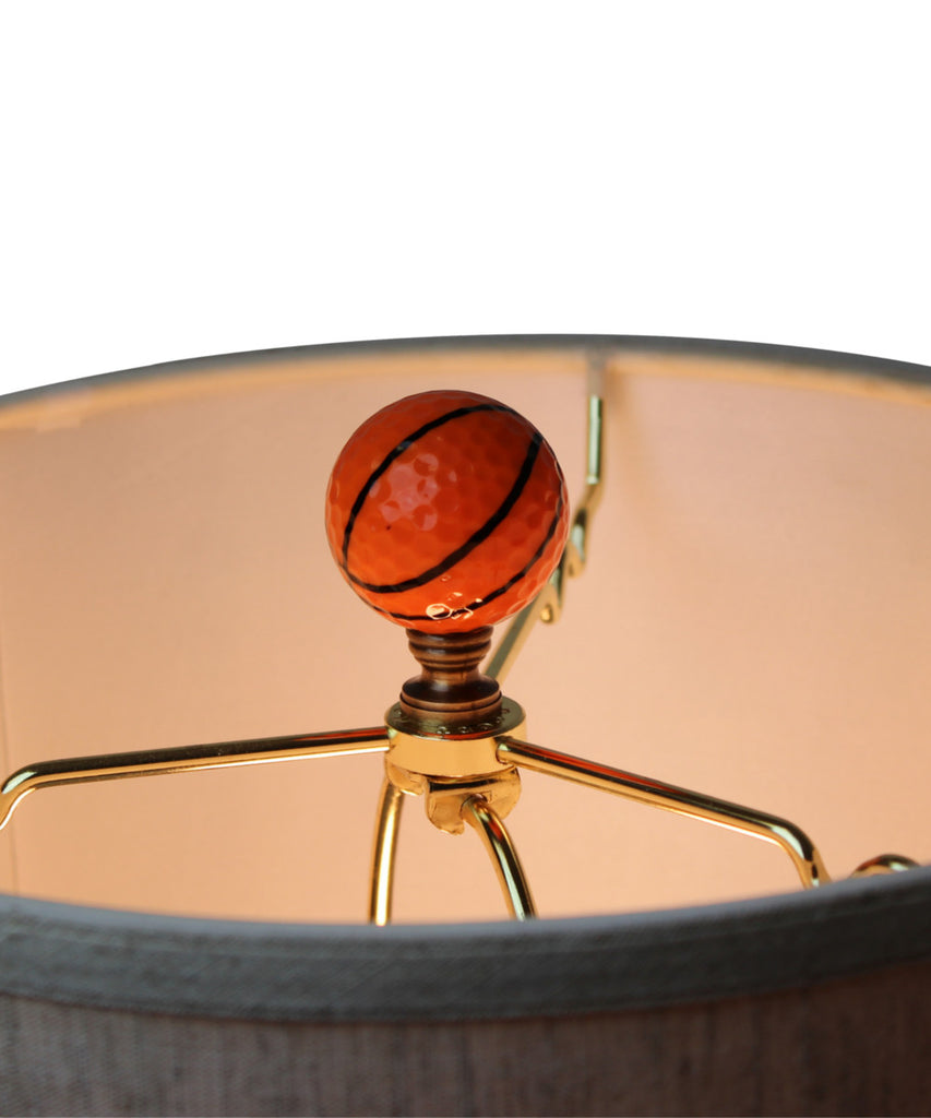 Basketball Lamp Finial, Orange with Black Lining 2.25"h