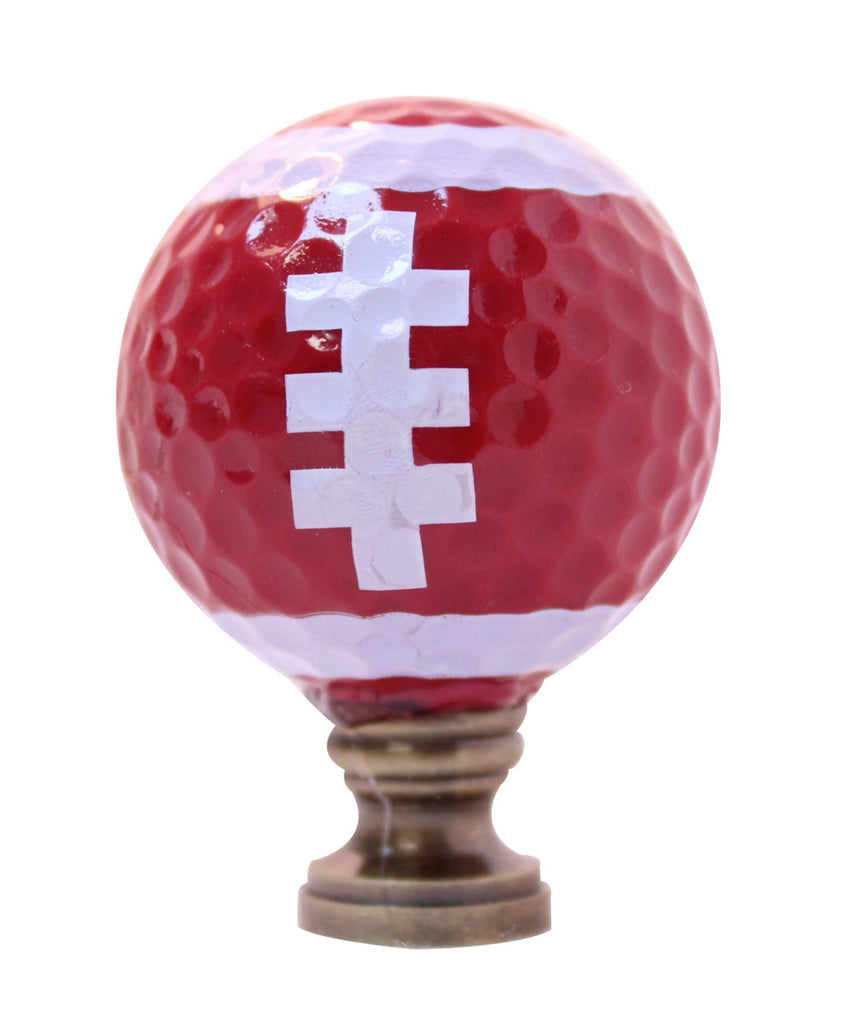 Football Lamp Finial, Brown with White Laces 2.25"h