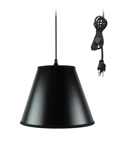 Swag Pendant Plug-In One Light Bold Black/Gold Shade