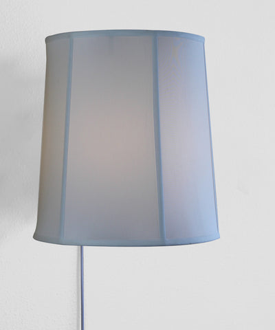 Floating Shade Plug-In Wall Light White Linen Fabric 12x14x15