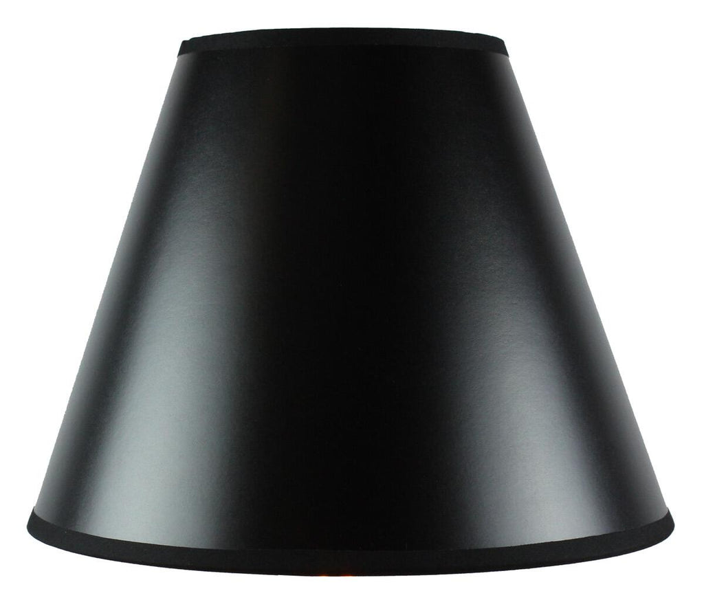 7x18x12 Bold Black with True Gold Lining Hard Back Empire Lampshade