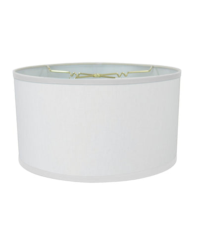 White Linen Shallow Drum Premiere Lampshade 18x18x10