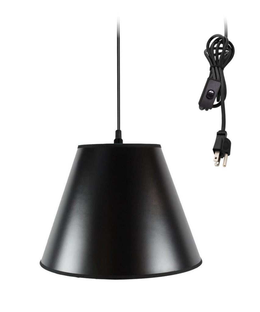 Swag Pendant Plug-In One Light Bold Black/Gold Shade