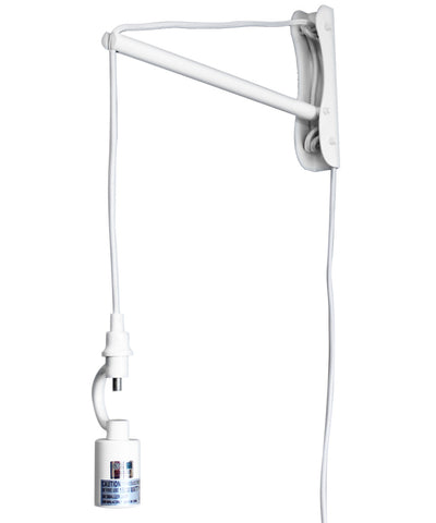 The MAST 1 Light Wall Arm Converts Your Lampshade to a Wall Pendant, White