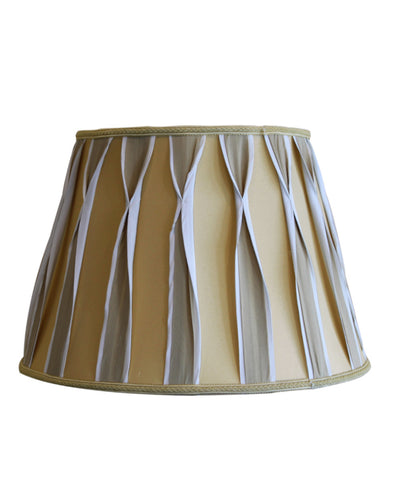 10x16x11 Beige/White Pinched Pleat Shantung Lampshade