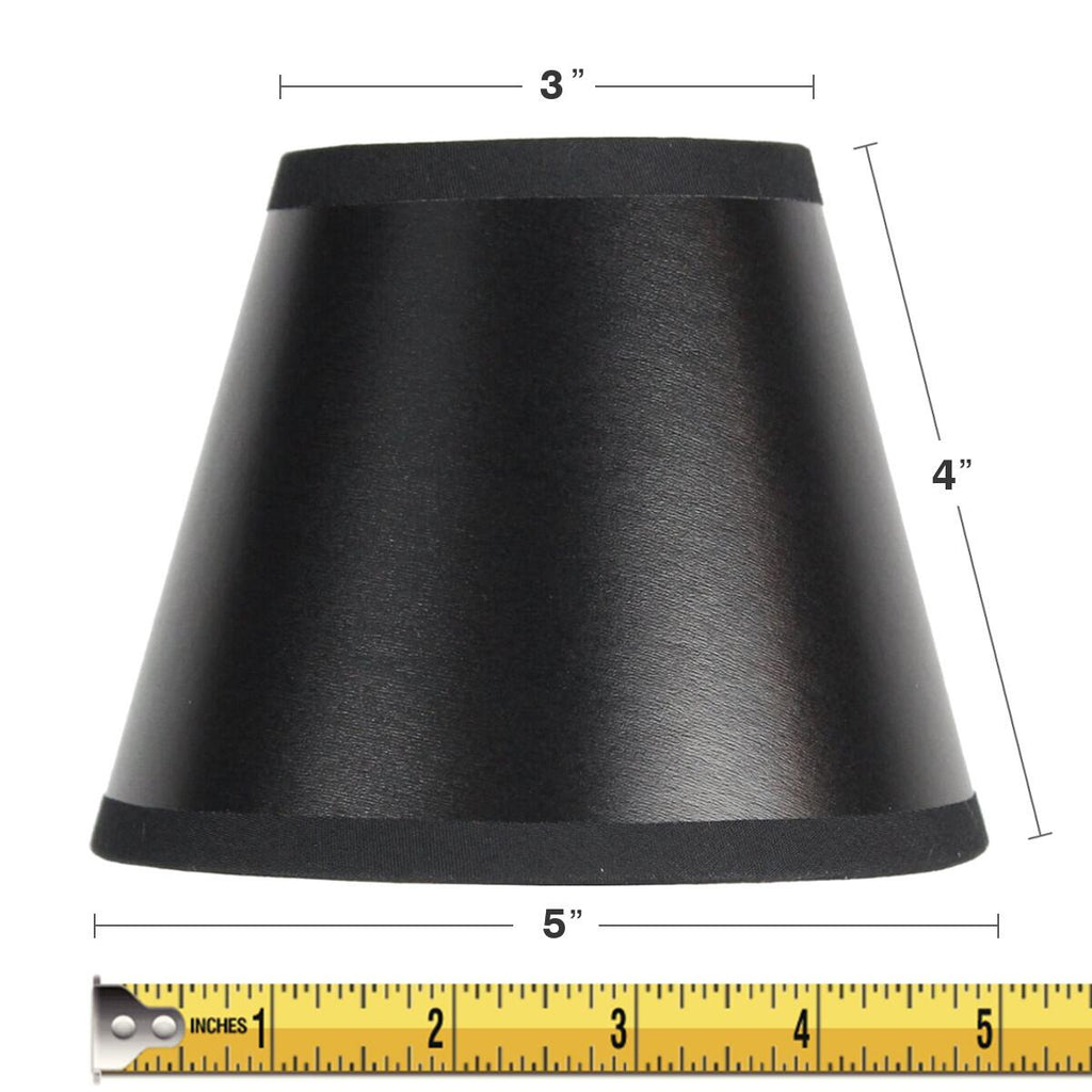 3x5x4 Black Parchment Silver-Lined Chandelier Lampshade