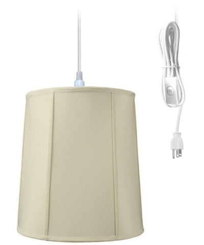 1-Light Plug In Swag Pendant Ceiling Light Eggshell Shade