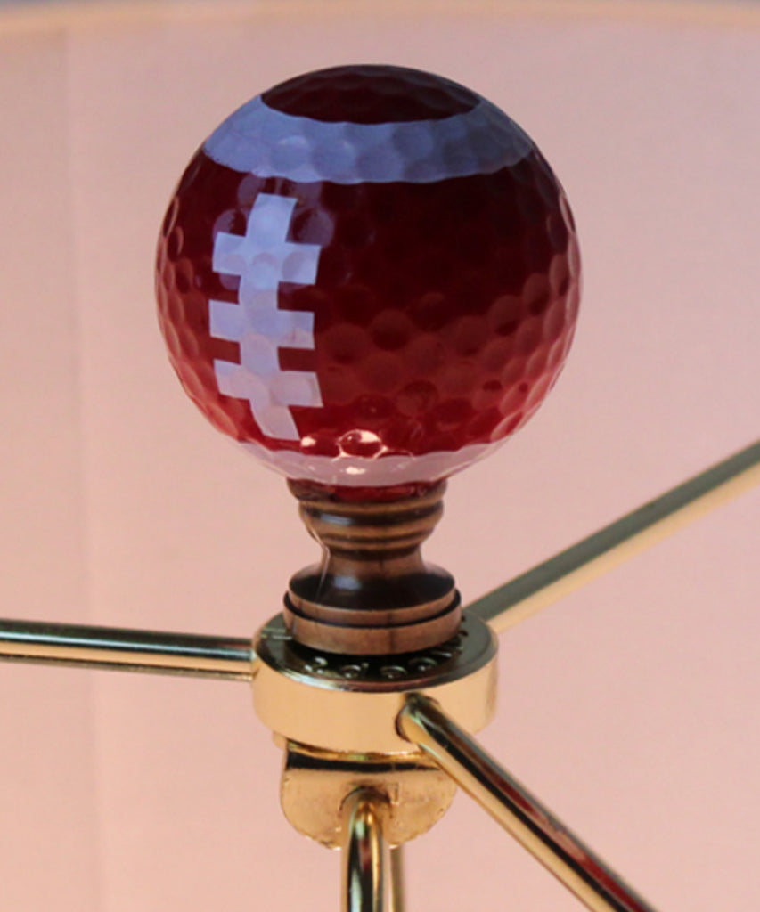 Football Lamp Finial, Brown with White Laces 2.25"h