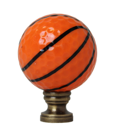 Basketball Lamp Finial, Orange with Black Lining 2.25"h