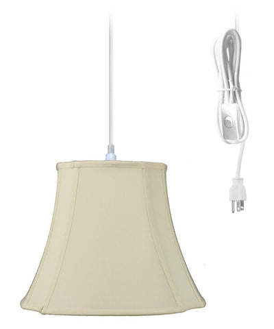 1-Light Plug In Swag Pendant Ceiling Light Eggshell Shade