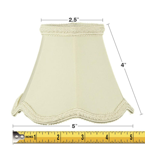 2.5x5x4 Crisp Linen Scallop Stretch Clip-on Candelabra Lampshade