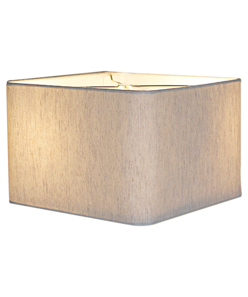 16x16x10 Rounded Corner Premiere Hardback Shallow Square Drum Lampshade Textured Oatmeal