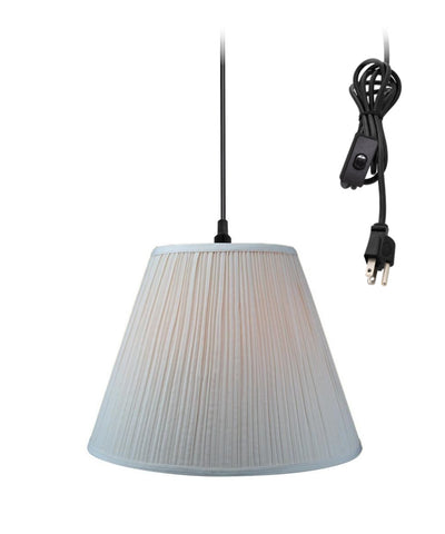 Hanging Swag Pendant Plug-In One Light Eggshell Shade