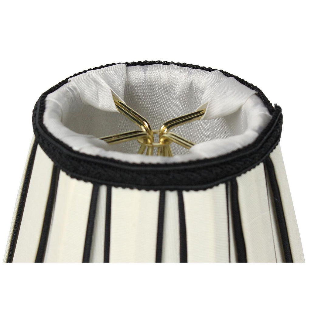 3x5x5 Eggshell with Black Chandelier Clip-On Lampshade