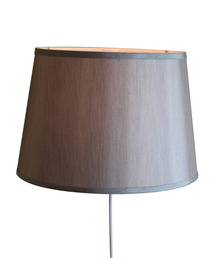 Floating Shade Plug-In Wall Light Bavarian Gray Fabric, Silver Liner 13x16x11
