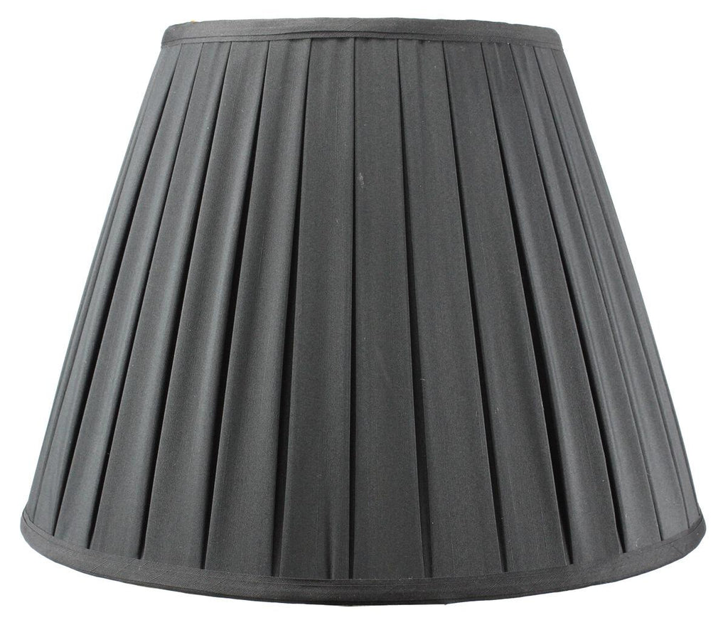 9x16x12 Empire Pleated Lampshade Black Fabric